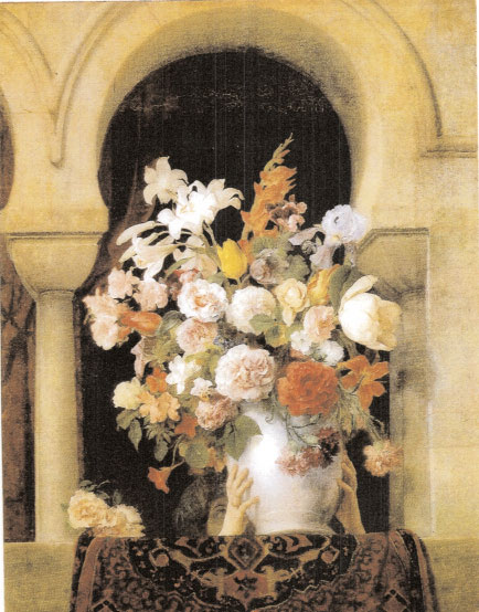 Un vaso di fiori sulla finestra di un harem